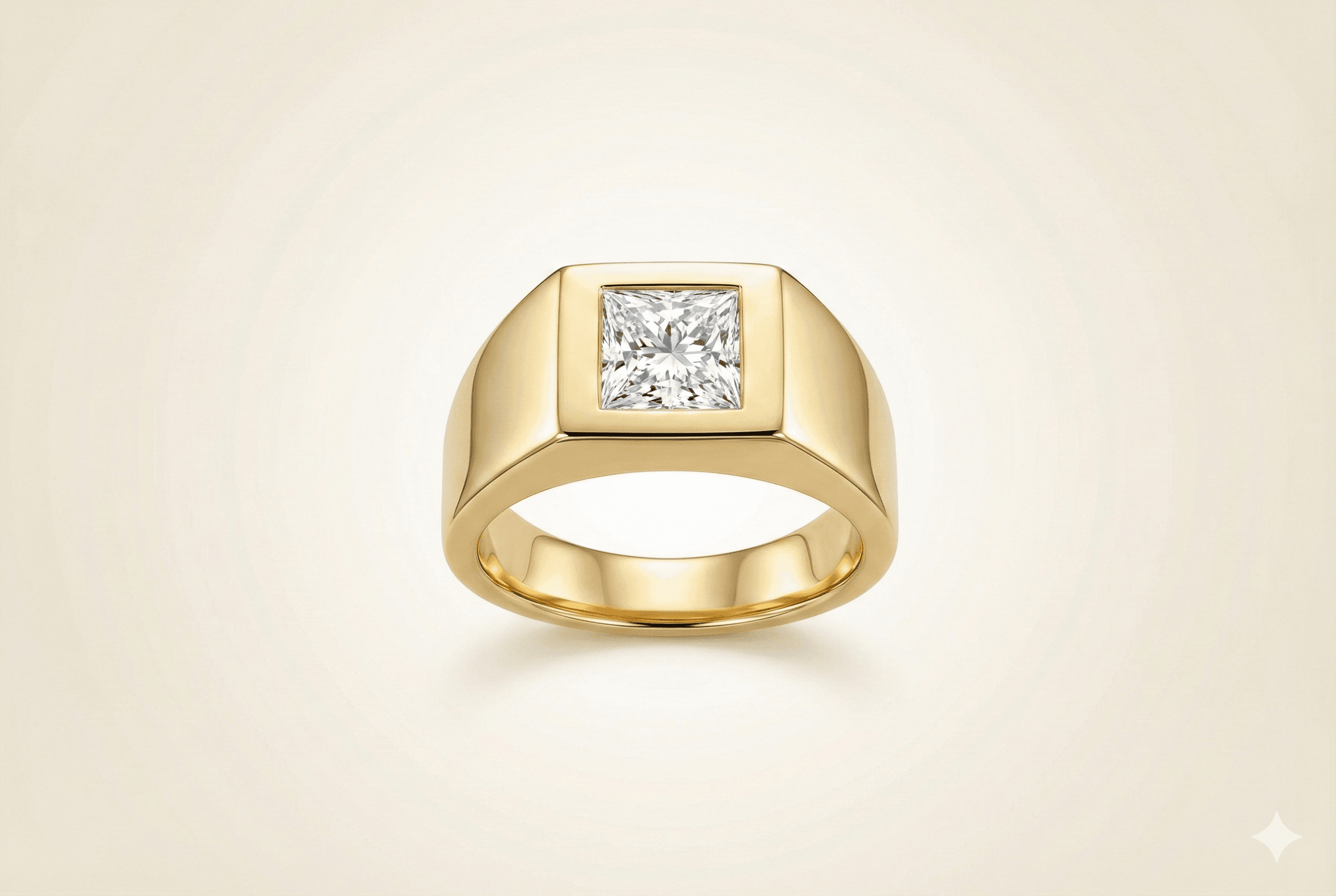 Mens Diamond Signet Ring