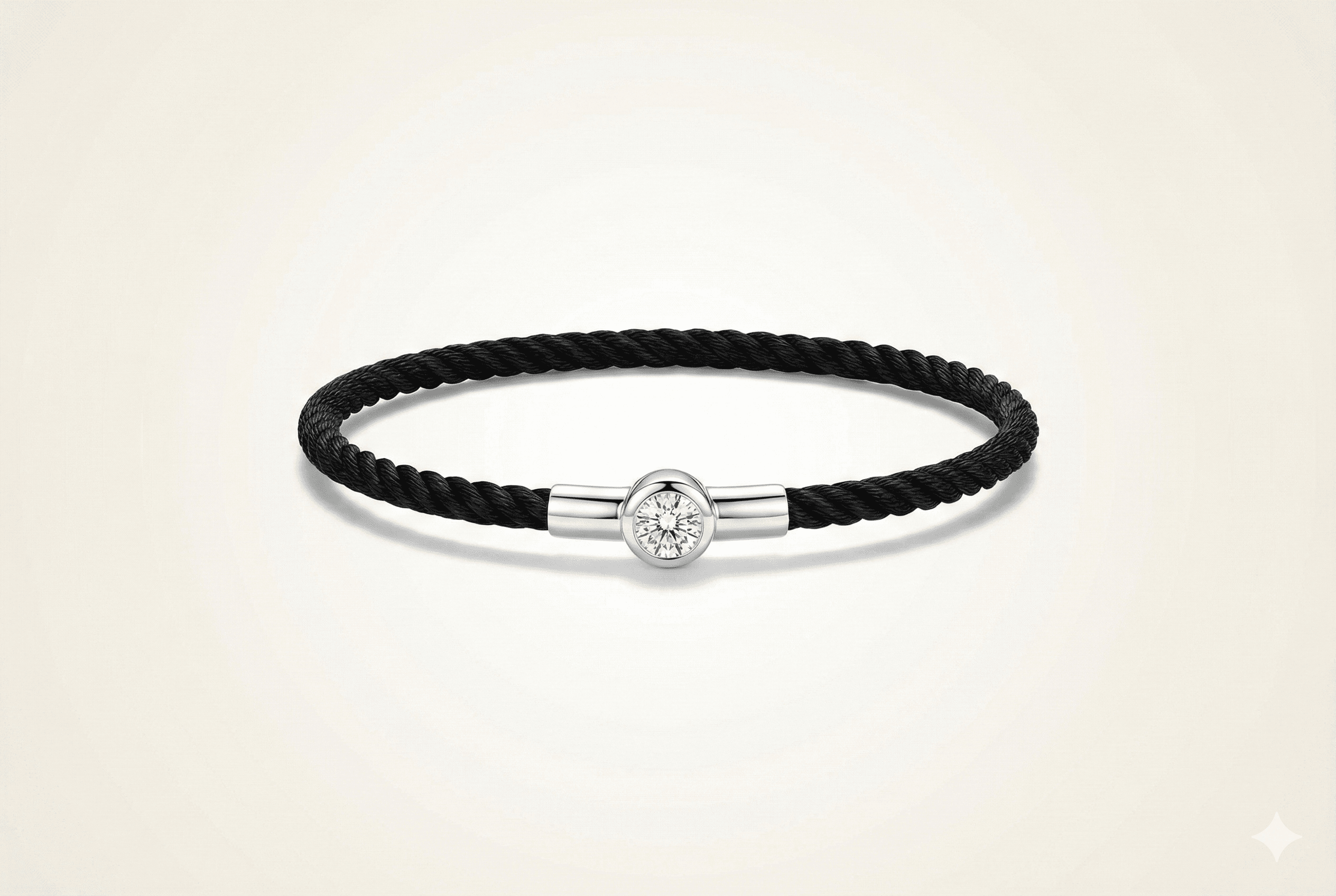 Silk Rope Diamond Bracelet - Black