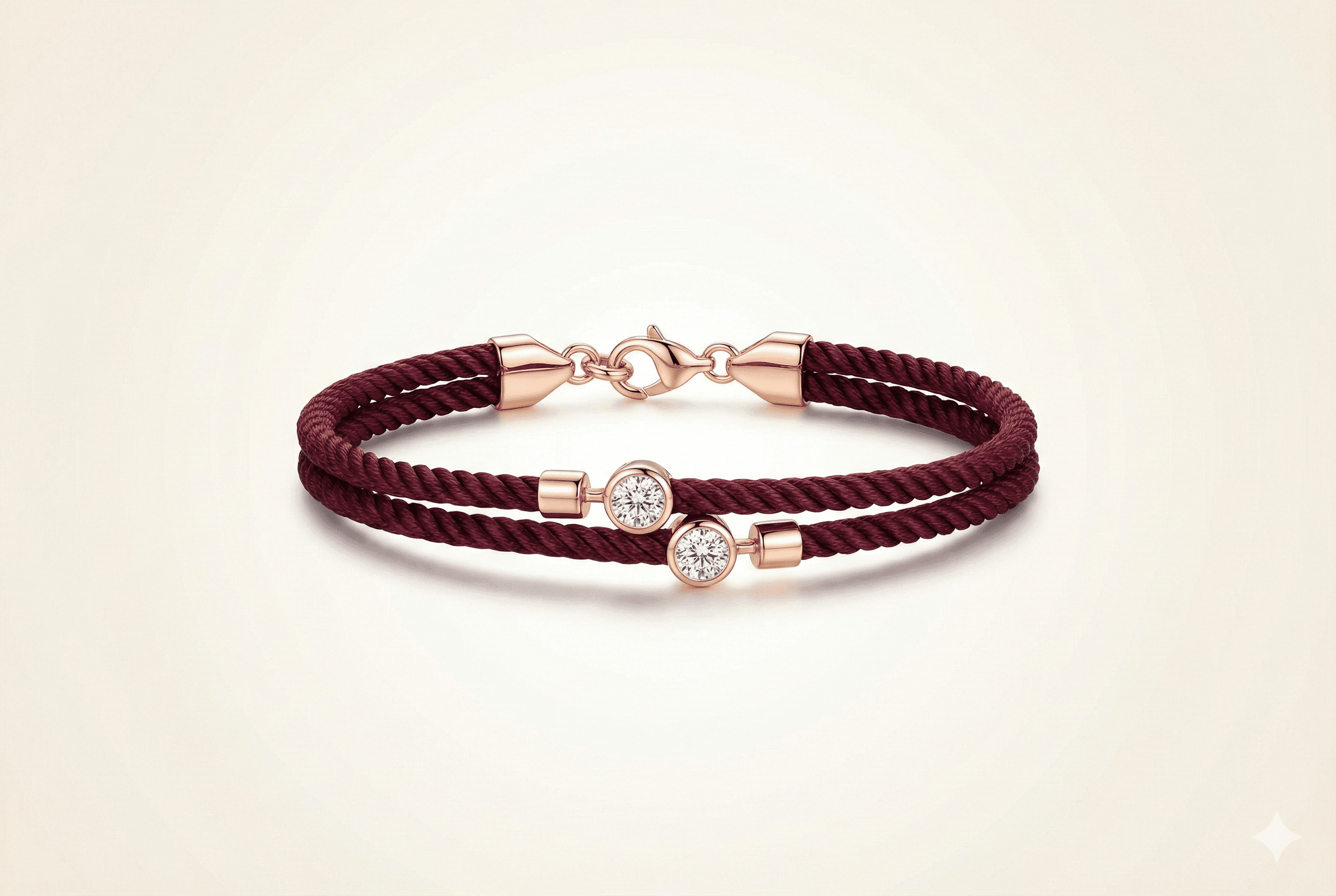 Double Silk Rope Bracelet - Burgundy